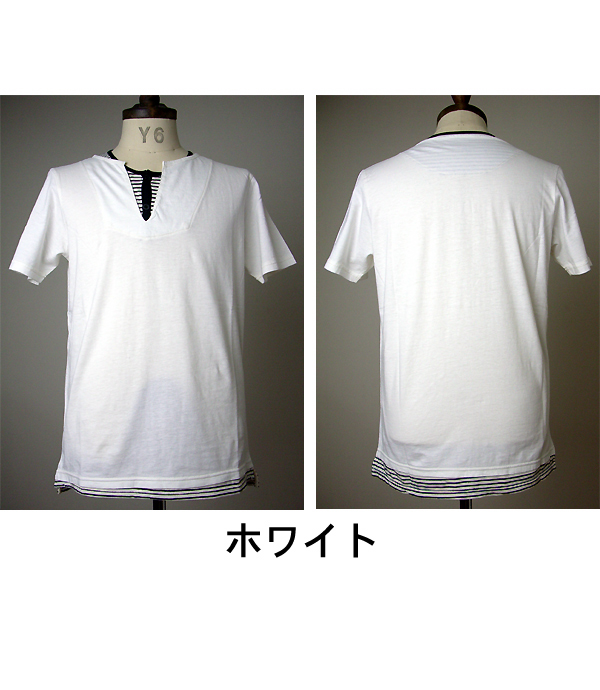 Audience アシンメトリースリットヘンリーレイヤードS/S Tee