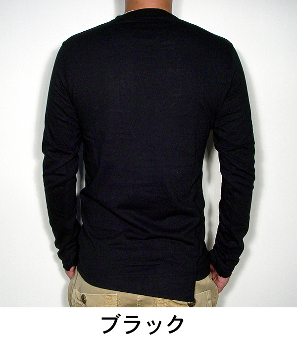 Audience アシンメトリー斜めヘンリーネックL/S Tee