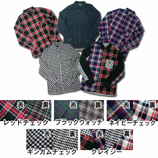 Audience WガーゼチェックミリタリーL/Sシャツ【再入荷】