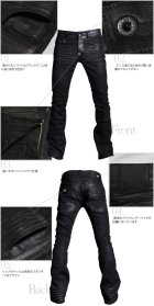 More photos2: 樹脂加工スリムブーツカット黒×黒ストレッチデニムパンツ 【送料無料】 / Audience
