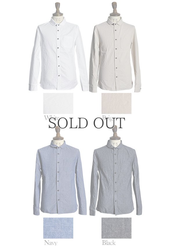 画像6: シャンブレーショールカラーくるみボタン長袖シャツ / GUN HO × Audience