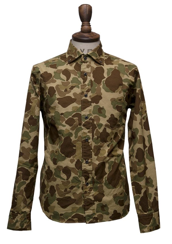 画像14: 【RE PRICE / 価格改定】カモ柄プリントツイルオープンスプレッドボタンダウン長袖シャツ【MADE IN JAPAN】『日本製』/ Upscape Audience