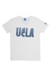 画像2: UCLA"UCLA"ロゴ三素材混カレッジプリント半袖VネックTシャツ [Lady's] / Audience (2)