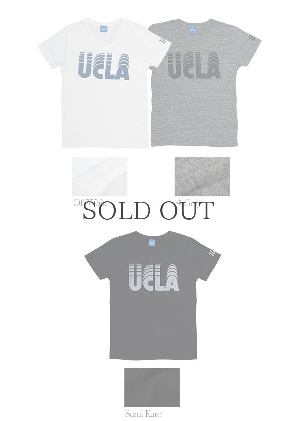 画像4: UCLA"UCLA"ロゴ三素材混カレッジプリント半袖VネックTシャツ [Lady's] / Audience