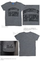 More photos1: UCLA"UNIVERSITY OF CALIFORNIA LOS ANGELES"三素材混カレッジプリント半袖VネックTシャツ [Lady's] / Audience