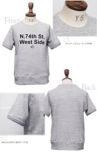 More photos1: ソフトエアー裏毛"N.74th St. West Side"プリントラグラン半袖スウェットシャツ【MADE IN JAPAN】『日本製』/ Upscape Audience