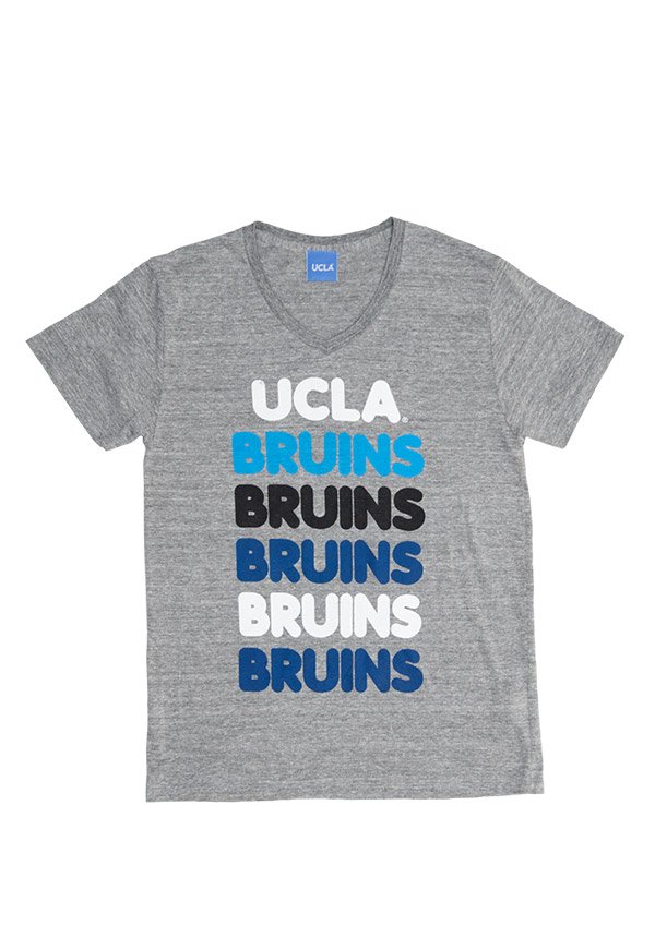 画像2: 【RE PRICE / 価格改定】 UCLA"BRUINS"コットン/三素材混カレッジプリント半袖VネックTシャツ [Lady's] / Audience