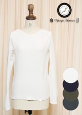 【RE PRICE/価格改定】JPSダブルニットベイビーボートネック長袖カットソー [Lady's]【MADE IN JAPAN】『日本製』/ Upscape Audience