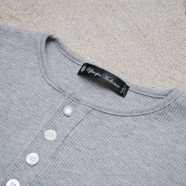 画像10: 【RE PRICE/価格改定】度詰ワッフル1コンチョボタンヘンリーネック7分袖カットソー【MADE IN JAPAN】『日本製』/ Upscape Audience