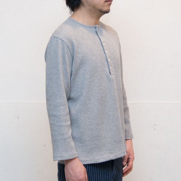 画像8: 【RE PRICE/価格改定】度詰ワッフル1コンチョボタンヘンリーネック7分袖カットソー【MADE IN JAPAN】『日本製』/ Upscape Audience