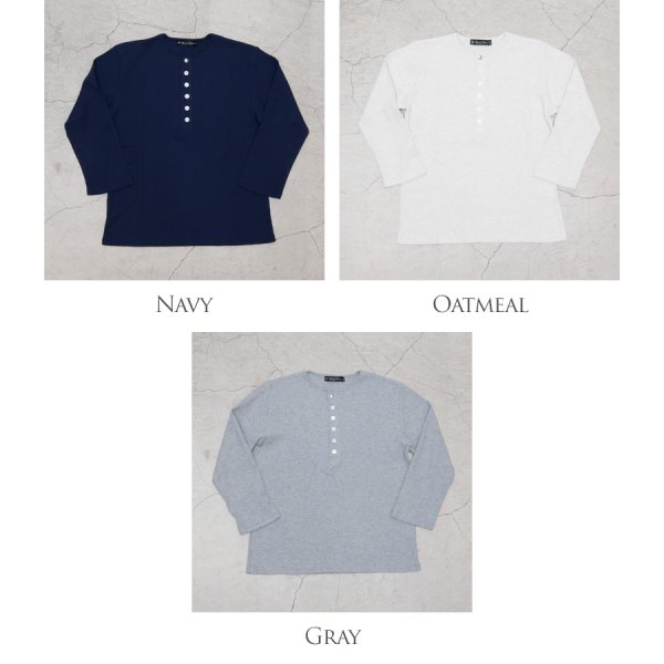 画像11: 【RE PRICE/価格改定】度詰ワッフル1コンチョボタンヘンリーネック7分袖カットソー【MADE IN JAPAN】『日本製』/ Upscape Audience