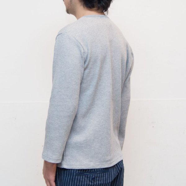 画像9: 【RE PRICE/価格改定】度詰ワッフル1コンチョボタンヘンリーネック7分袖カットソー【MADE IN JAPAN】『日本製』/ Upscape Audience