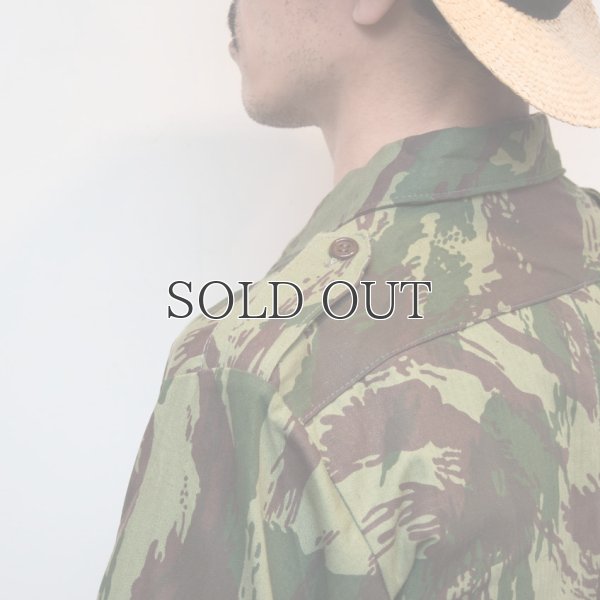 画像3: ポルトガル軍70sリザードカモヘリンボーンフィールドシャツ / デッドストック