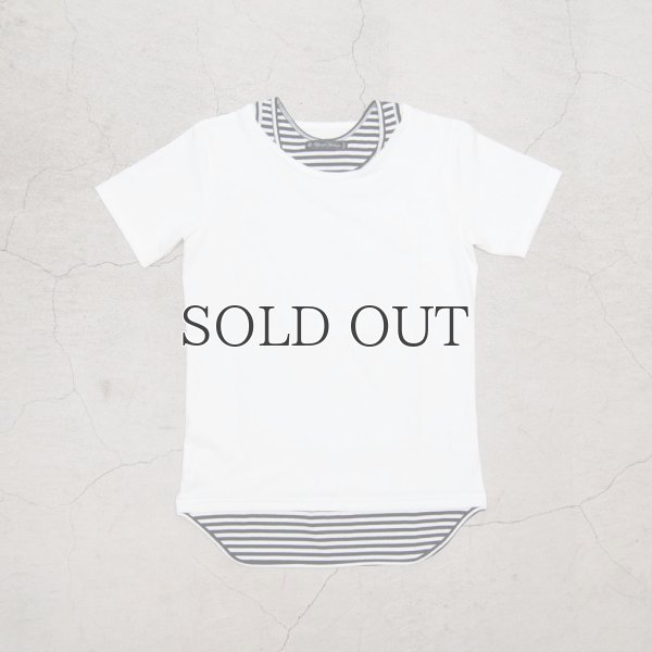 画像7: コーマ天竺×シルケットボーダーレイヤード半袖カットソー / Upscape Audience