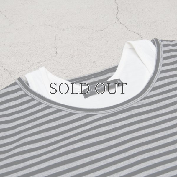 画像15: コーマ天竺×シルケットボーダーレイヤード半袖カットソー / Upscape Audience