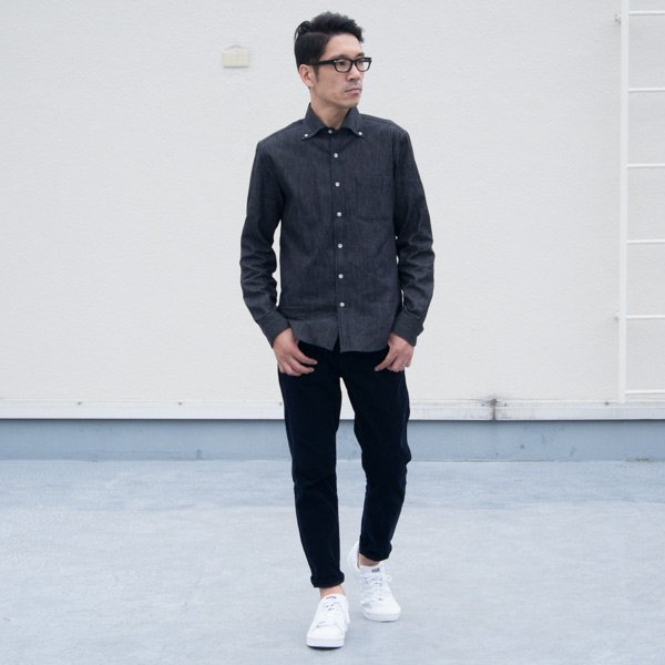 画像17: 【RE PRICE / 価格改定】麻混デニムワイドスプレッド長袖シャツ【MADE IN JAPAN】『日本製』/ Upscape Audience