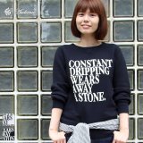 【RE PRICE/価格改定】オールドプリント"Constant Dripping Wears Away A Stone."ヴィンテージガゼットクルーネックスウェット [Lady's] / Audience