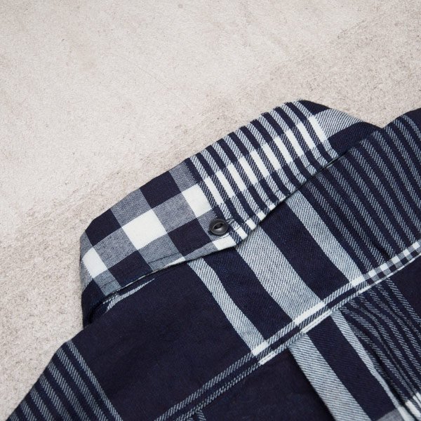 画像18: 【RE PRICE / 価格改定】ワイドスプレッドボタンダウンカラーインディゴネルチェック長袖シャツ【MADE IN JAPAN】『日本製』  / Upscape Audience