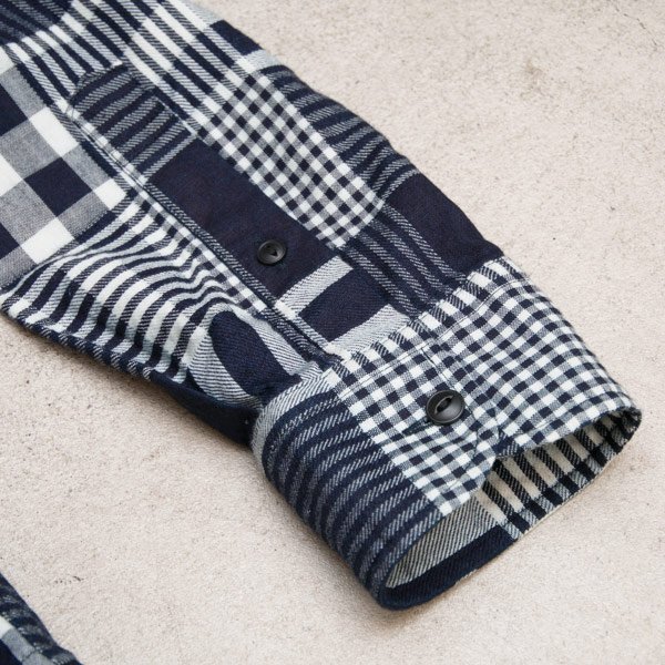 画像17: 【RE PRICE / 価格改定】ワイドスプレッドボタンダウンカラーインディゴネルチェック長袖シャツ【MADE IN JAPAN】『日本製』  / Upscape Audience