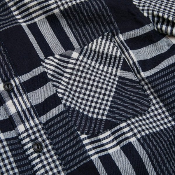 画像15: 【RE PRICE / 価格改定】ワイドスプレッドボタンダウンカラーインディゴネルチェック長袖シャツ【MADE IN JAPAN】『日本製』  / Upscape Audience