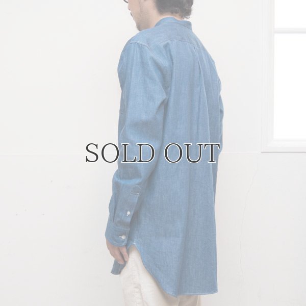 画像16: 麻混デニムオーバーサイズバンドカラーL/Sシャツ【MADE IN JAPAN】『日本製』 / Upscape Audience
