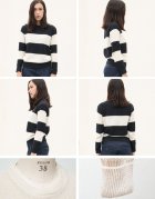 More photos2: 【RE PRICE/価格改定】French Linen（フランスリネン）鹿の子太ボーダークルーネック長袖ニット [Lady's]【MADE IN JAPAN】『日本製』/ Audience