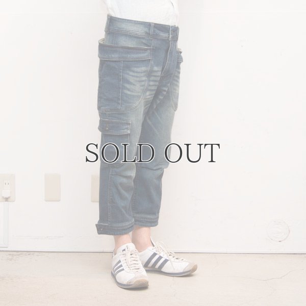 画像4: ヴィンテージウォッシュ加工ガーデニングクロップドデニムパンツ / Audience