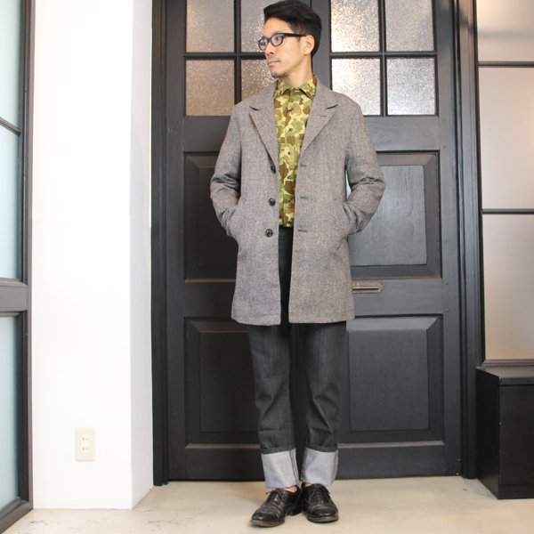 画像13: 【RE PRICE / 価格改定】カモ柄プリントツイルオープンスプレッドボタンダウン長袖シャツ【MADE IN JAPAN】『日本製』/ Upscape Audience