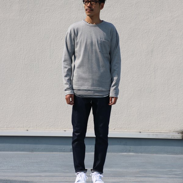 画像5: 【RE PRICE / 価格改定】セーターライク天竺ドロップショルダーポケット付き長袖カットソー【MADE IN JAPAN】『日本製』/ Upscape Audience