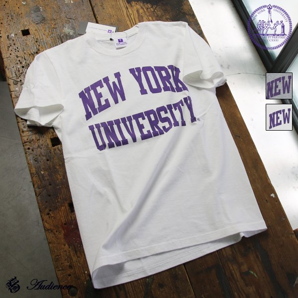 画像1: 【RE PRICE / 価格改定】NEW YORK UNIVERSITY"NEW YORK UNIVERSITY"C/N S/S 6.6oz オールドプリントT [Lady's] / Audience