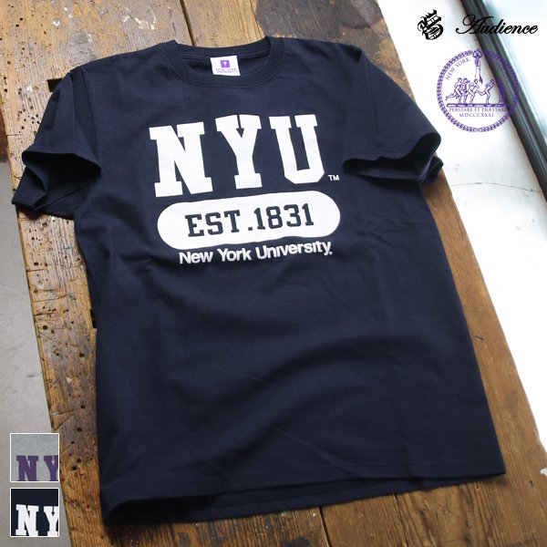 画像1: 【RE PRICE / 価格改定】NEW YORK UNIVERSITY"NYU EST.1831"C/N S/S 6.6oz オールドプリントT [Lady's] / Audience