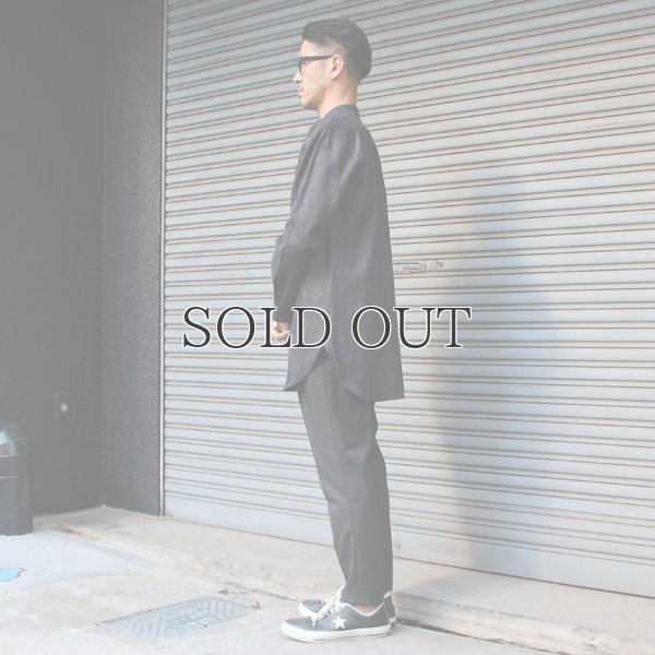 画像13: 麻混デニムオーバーサイズバンドカラーL/Sシャツ【MADE IN JAPAN】『日本製』 / Upscape Audience