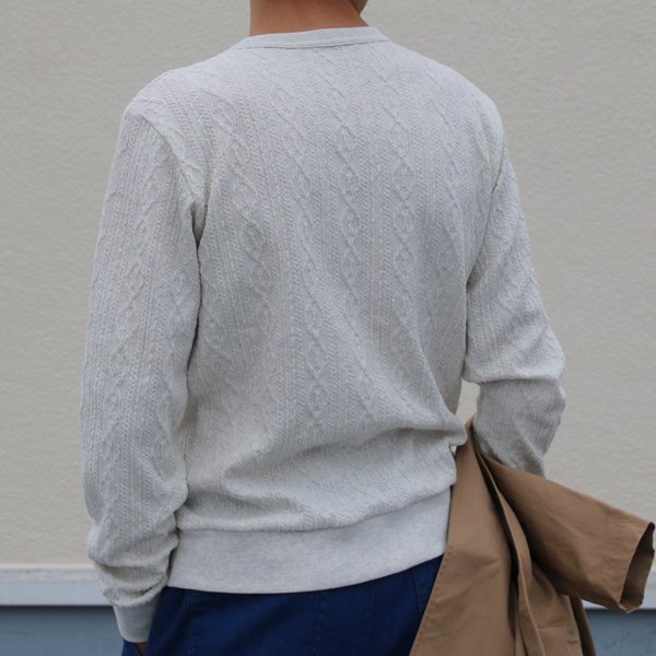 画像17: 【RE PRICE/価格改定】ケーブルクルーネック長袖ニットソー【MADE IN JAPAN】『日本製』/ Upscape Audience