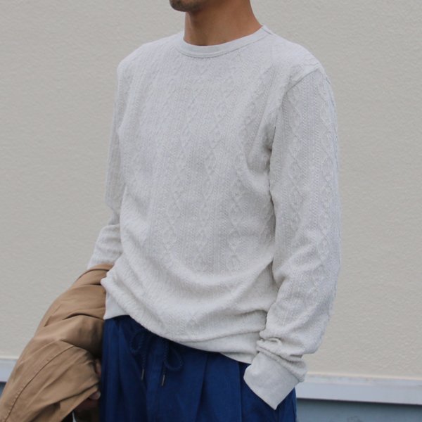 画像16: 【RE PRICE/価格改定】ケーブルクルーネック長袖ニットソー【MADE IN JAPAN】『日本製』/ Upscape Audience
