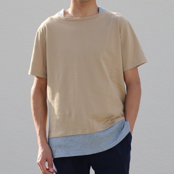 画像8: 【RE PRICE/価格改定】コーマ天竺×度詰ワッフルボートネックレイヤード5分袖ビックTEE【MADE IN JAPAN】『日本製』/ Upscape Audience