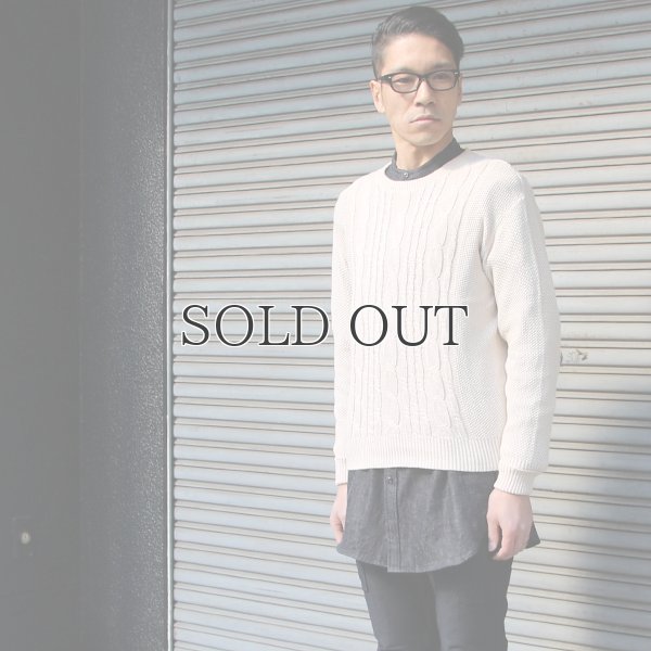 画像3: ケーブル×鹿の子クルーネックコットンニット【MADE IN JAPAN】『日本製』/ Upscape Audience