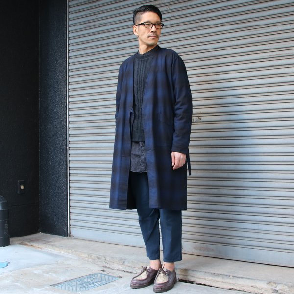 画像7: 【RE PRICE / 価格改定】フランネルチェック キモノガウンコート【MADE IN JAPAN】『日本製』 / Upscape Audience