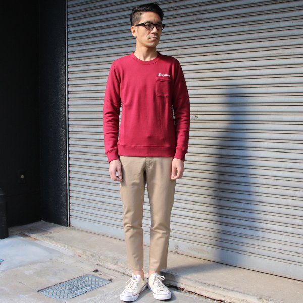 画像7: 【RE PRICE/価格改定】コーマ裏毛ポケット＆刺繍付きクルーネック長袖スウェット【MADE IN JAPAN】『日本製』/ Upscape Audience