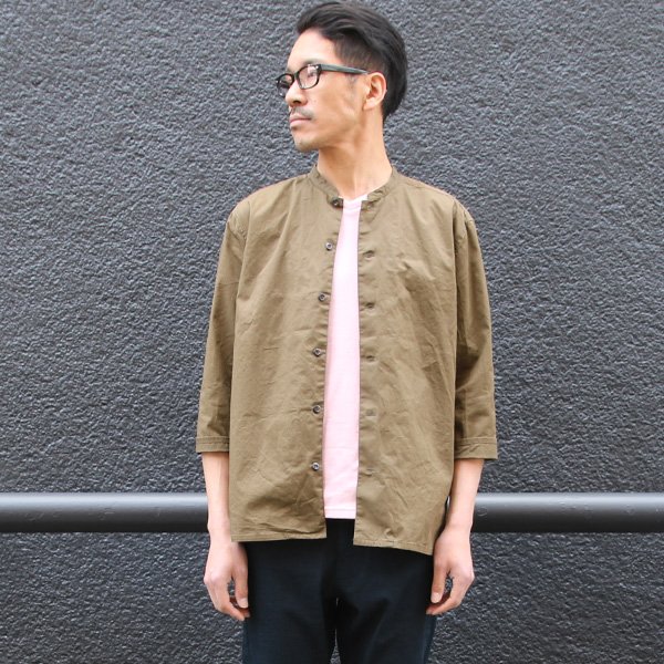 画像13: 【RE PRICE / 価格改定】コットンギャバジン マオカラー 七分袖 シャツジャケット【MADE IN JAPAN】『日本製』/ Upscape Audience