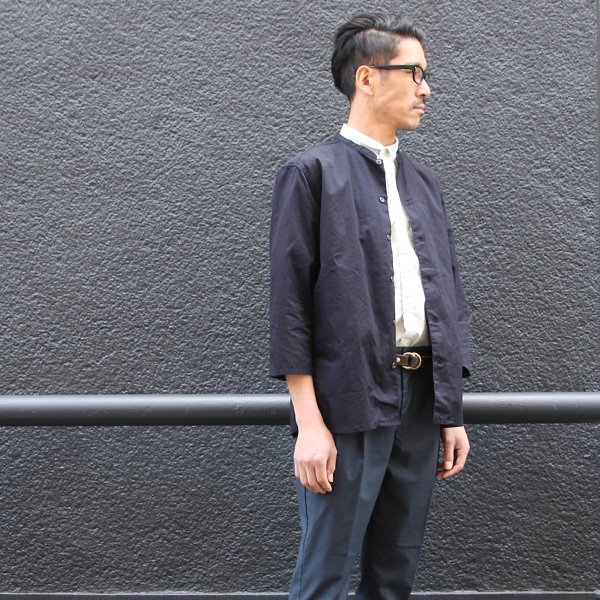 画像12: 【RE PRICE / 価格改定】コットンギャバジン マオカラー 七分袖 シャツジャケット【MADE IN JAPAN】『日本製』/ Upscape Audience