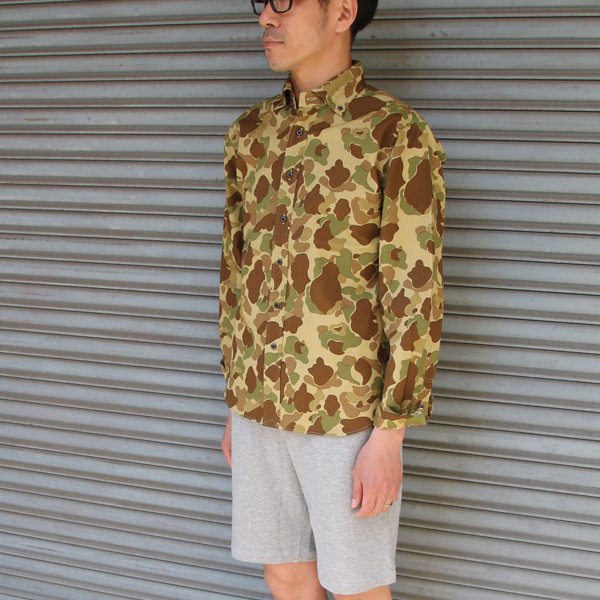 画像11: 【RE PRICE / 価格改定】カモ柄プリントツイルオープンスプレッドボタンダウン長袖シャツ【MADE IN JAPAN】『日本製』/ Upscape Audience