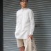 画像14: 【RE PRICE / 価格改定】インディゴサッカーストライプバンドカラーオーバサイズロング長袖_Shirts【MADE IN JAPAN】『日本製』/ Upscape Audience