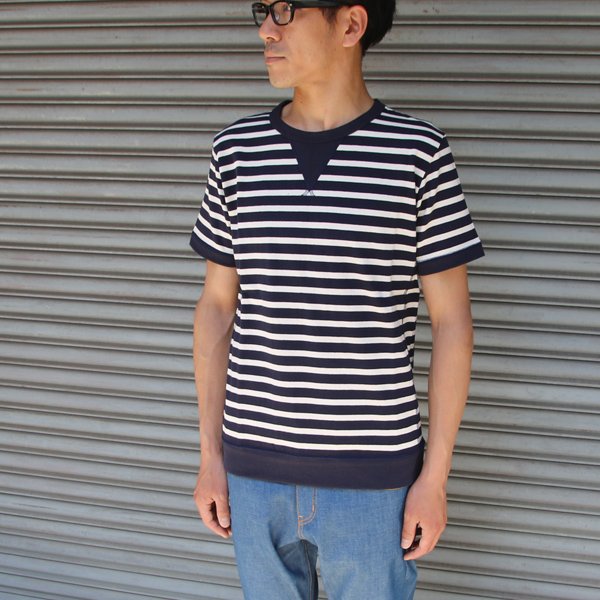 画像9: 【RE PRICE/価格改定】Basque 10オンス ( バスク天竺 )ボーダークルーネック半袖カットソー【MADE IN JAPAN】『日本製』/ Upscape Audience