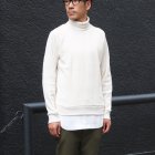 More photos1: ランダムワッフル サドルショルダー タートルネック L/S ニットソー【MADE IN JAPAN】『日本製』/ Upscape Audience