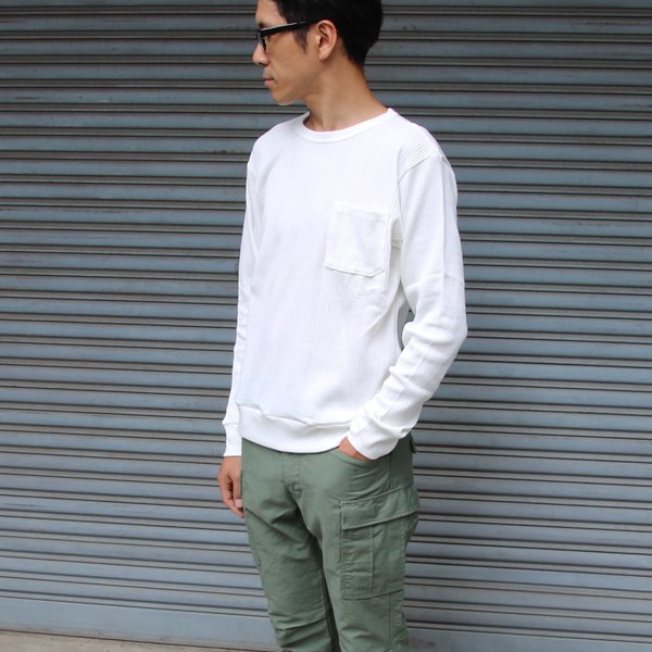 画像13: ランダムワッフル ヘムラウンドVネック L/S ニットソー【MADE IN JAPAN】『日本製』/ Upscape Audience