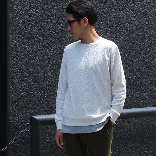 画像12: 【RE PRICE/価格改定】ケーブルクルーネック長袖ニットソー【MADE IN JAPAN】『日本製』/ Upscape Audience