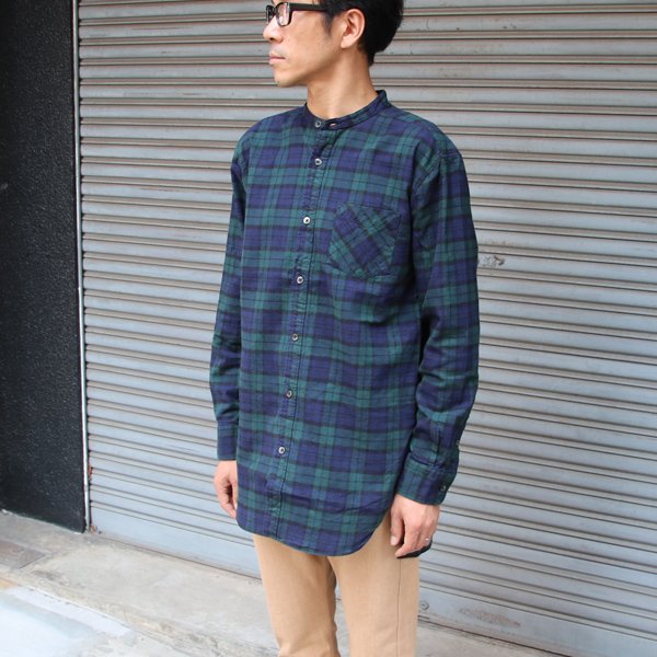 画像14: 【RE PRICE / 価格改定】フランネルチェックバンドカラーロング長袖_Shirts【MADE IN JAPAN】『日本製』/ Upscape Audience
