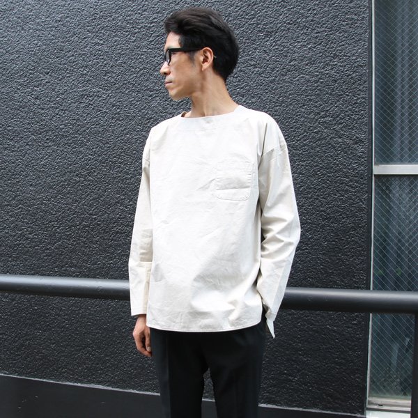 画像11: 【RE PRICE / 価格改定】コットンギャバジンボートネックP/O ポケット付L/SシャツTEE【MADE IN JAPAN】『日本製』/ Upscape Audience