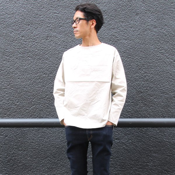 画像11: コットンギャバジンサドルショルダーヘムラウンドL/SシャツTEE【MADE IN JAPAN】『日本製』/ Upscape Audience