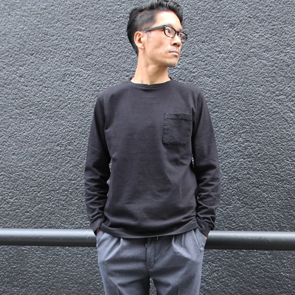 画像7: 吊り編み天竺オーバーラップC/N グラスポケ付き L/S Tee【MADE IN TOKYO】『東京製』/ Upscape Audience